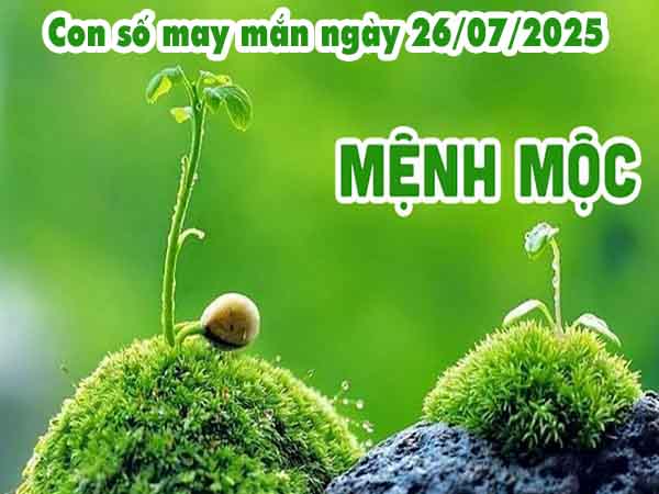 Nhận định con số may mắn người mệnh Mộc ngày 26/7/2025 thứ 7 hôm nay