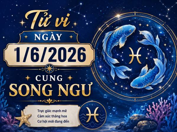 Tổng quan vận trình tử vi ngày 1/6/2026 cung Song Ngư