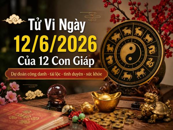 Tổng quan vận trình tử vi ngày 12 tháng 6 thứ 6 của 12 con giáp